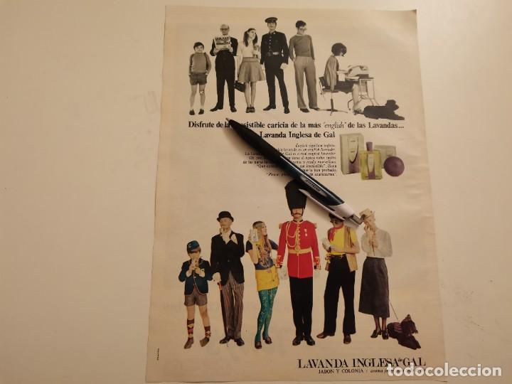 Miniature di profumi antiche: COLONIA LAVANDA INGLESA DE GAL REVERSO ROPA TONY'S OCEAN ANUNCIO PUBLICIDAD REVISTA 1969