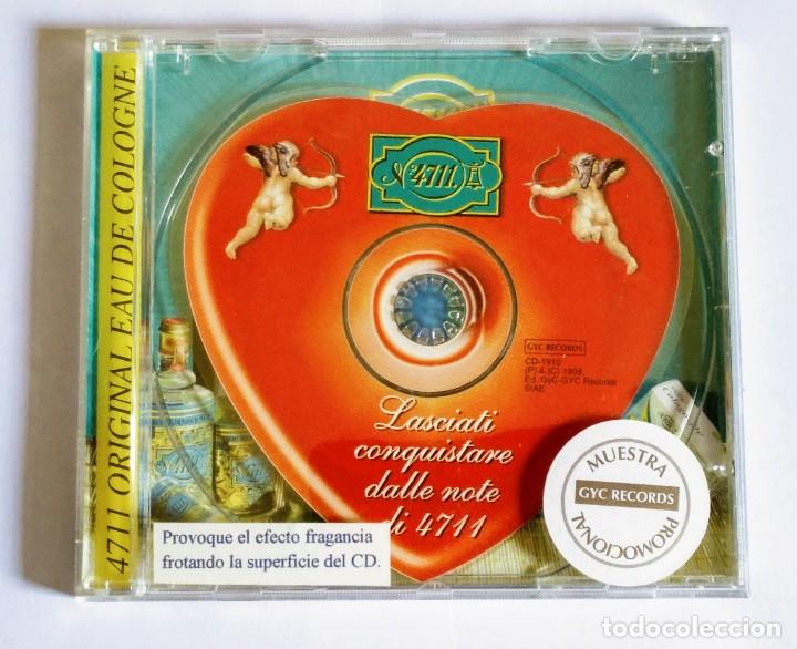 Miniaturas de perfumes antigos: Eau de cologne 4711. Singular Cd con efecto fragancia. Promocional 1477. E. King. The Platters. 1999