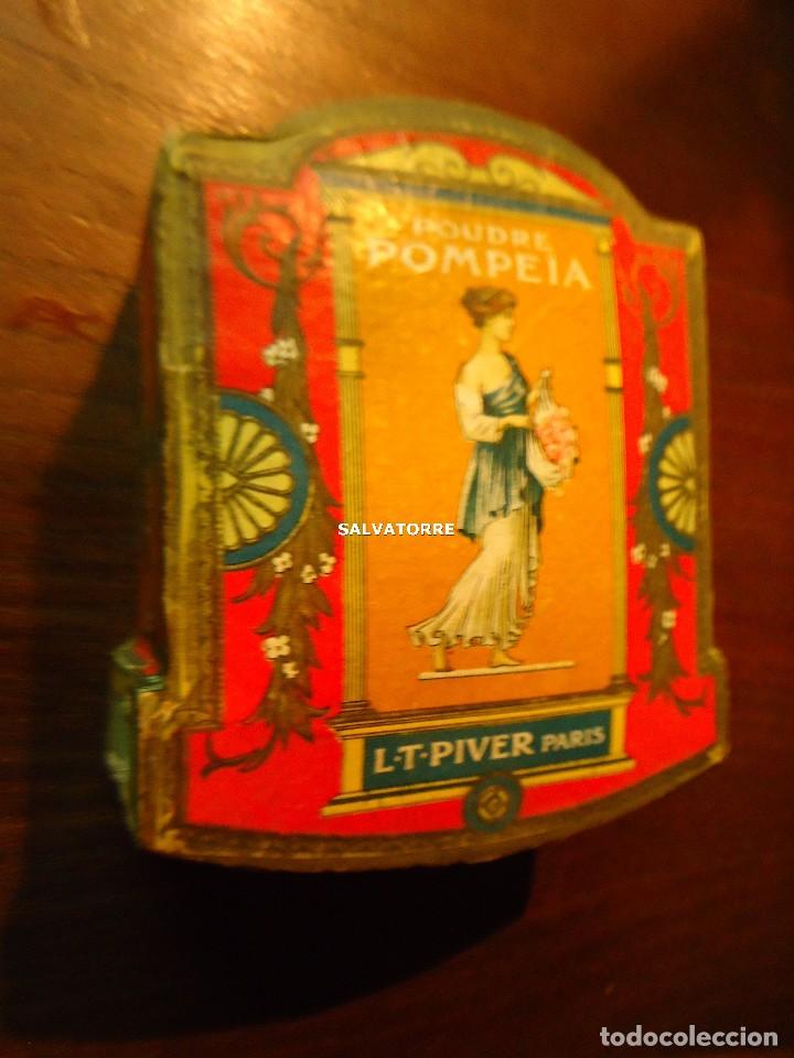 Miniaturas de perfumes antiguos: CAJA POLVOS BELLEZA. POUDRE POMPEIA. L.T.RIVER.PARIS.BLANCHE.