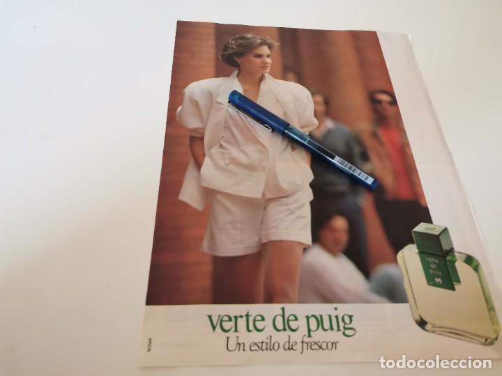 Miniaturas de perfumes antiguos: COLONIA PERFUME VERTE DE PUIG ANUNCIO PUBLICIDAD REVISTA A&Ntilde;O 1985