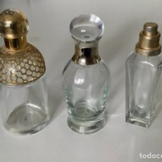 Miniaturas de perfumes antiguos: LOTE 3 FRASCOS CRISTAL TRANSPARENTE DE AQUA ALEGORÍA, AGUA DE ROCÍO Y ADOLFO DOMÍNGUEZ.. Lote 253522835