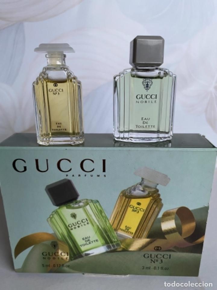 Miniaturas de perfumes antigos: Miniaturas GUCCI en Cofre - rare