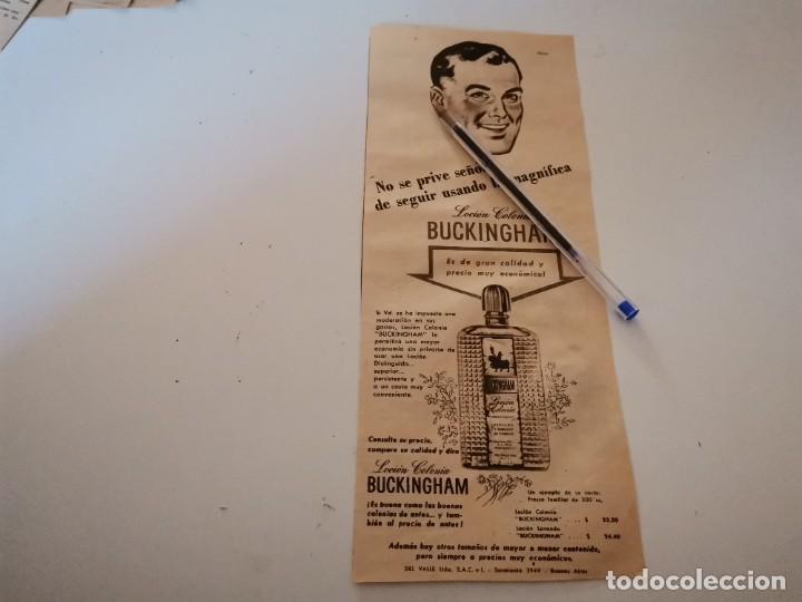 Miniaturas de perfumes antiguos: LOCI&Oacute;N COLONIA BUCKINGHAM REVERSO TALCO WILLIAMS ANUNCIO PUBLICIDAD REVISTA 1953