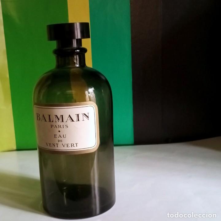 Miniaturas de perfumes antiguos: BALMAIN botella frasco vac&iacute;o EAU DE VENT VERT - Foto 3