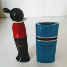 Miniaturas de perfumes antiguos: LOTE DOS FRASCOS DE PERFUME EN COLORES, UNO CON FORMA DE LA OLIVIA DE POPEYE. Lote 264576314