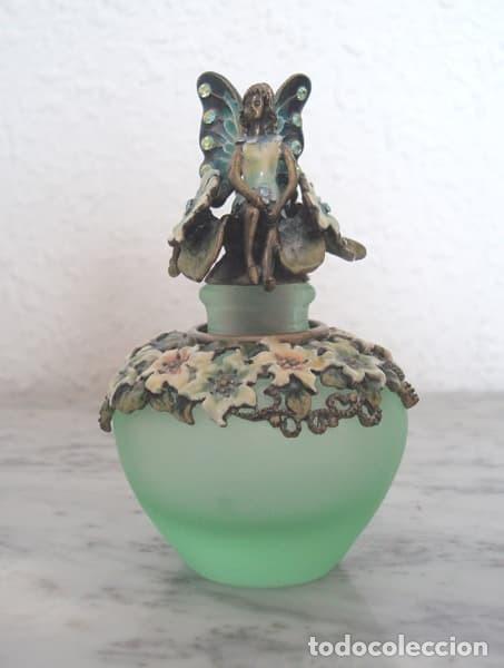 Miniaturas de perfumes antiguos: Tarro para perfume con figura de hada - Foto 1