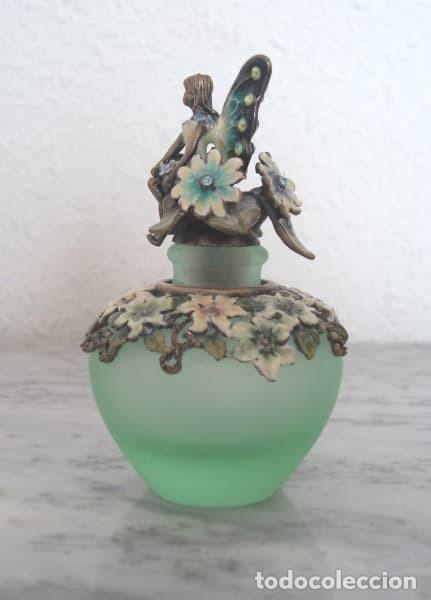 Miniaturas de perfumes antiguos: Tarro para perfume con figura de hada - Foto 2