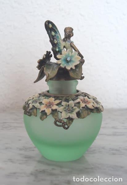 Miniaturas de perfumes antiguos: Tarro para perfume con figura de hada - Foto 4