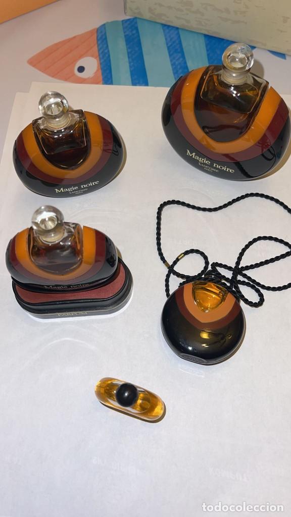 Miniaturas de perfumes antiguos: Lancome magie noire parfum Perfume puro lancome magie noire lote de 5 frascos diferentes - Foto 3 - 285203263