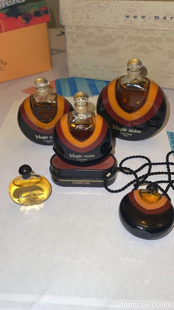 Miniaturas de perfumes antiguos: Lancome magie noire parfum Perfume puro lancome magie noire lote de 5 frascos diferentes - Foto 8 - 285203263