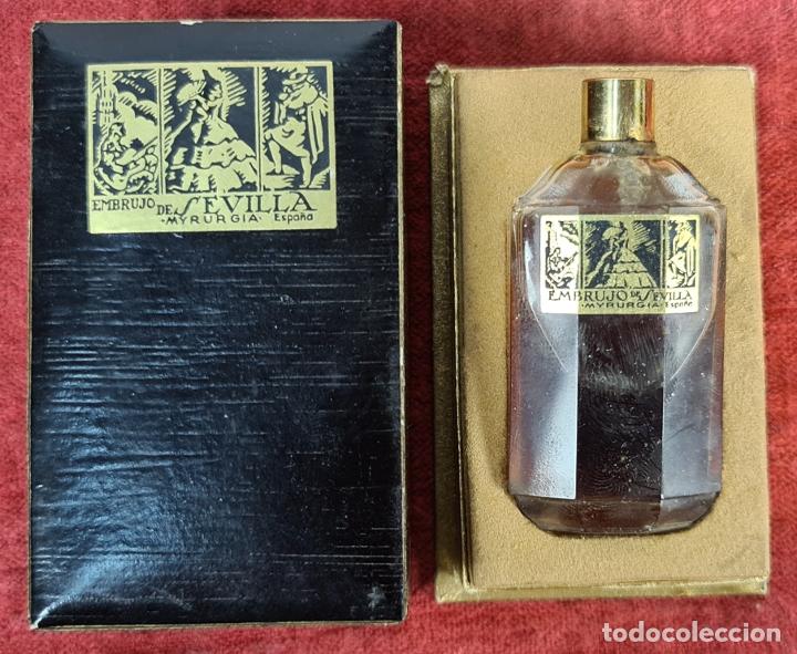 Miniaturas de perfumes antiguos: EMBRUJO DE SEVILLA. PERFUME PARA SEÑORA. MYRURGIA. CAJA ORIGINAL. ESPAÑA. 1933. - Foto 1 - 292551033