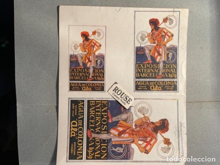 Miniaturas de perfumes antigos: antigua publicidad MUESTRARIO ETIQUETAS AGUA DE COLONIA ''AL&Aacute;'', EXPOSICION INTERNACIONAL DE BARCE