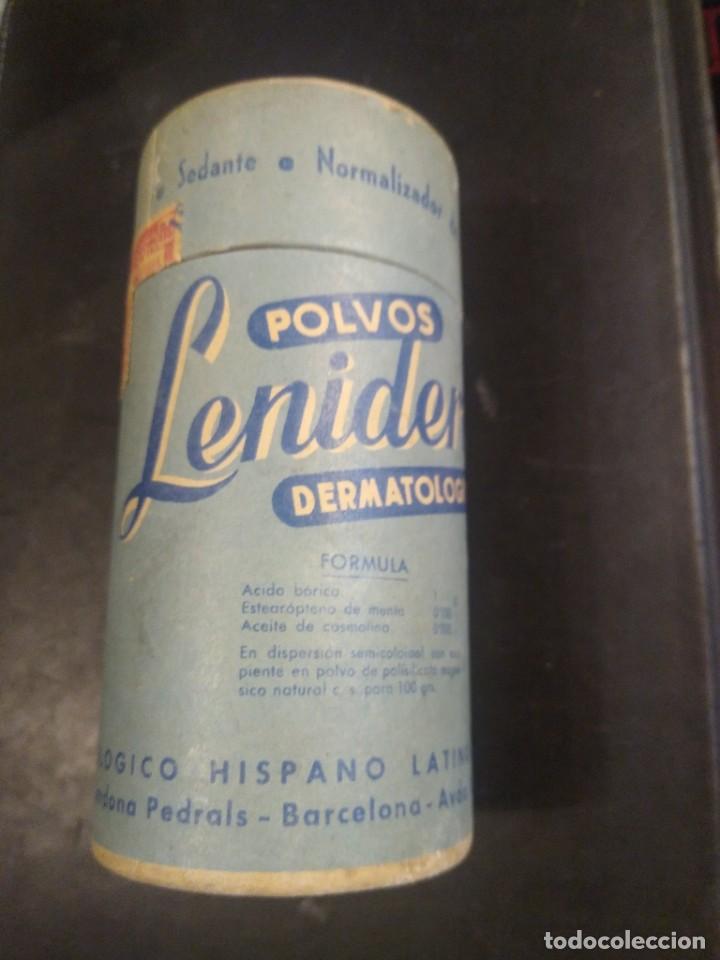 Miniaturas de perfumes antigos: Polvos Leniderm Instituto biol&oacute;gico hispano latino.