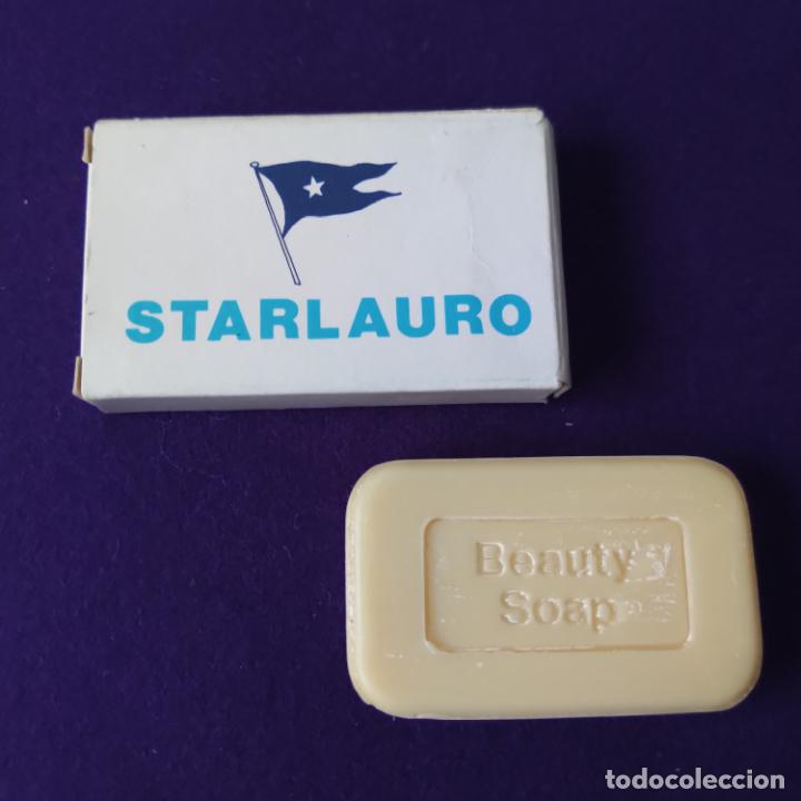 Miniaturas de perfumes antiguos: ANTIGUA PASTILLA DE JABON. STARLAURO. SIN USAR. A&Ntilde;OS 80. CAJA ORIGINAL. MINIATURA
