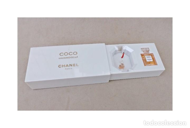 Miniaturas de perfumes antiguos: EXCLUSIVA CAJA DE M&Uacute;SICA MINIATURA COCO MADEMOISELLE CHANEL PARIS