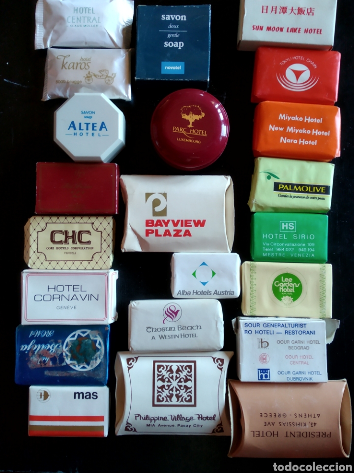 Miniatures of antique perfumes: Lote jabones hoteles extranjero