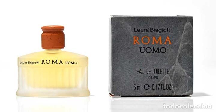 Miniaturas de perfumes antigos: Perfume miniatura Roma Uomo de Laura Biagiotti 5 ml