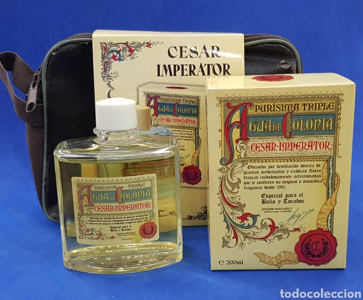 Miniaturas de perfumes antiguos: Cesar Imperator ,neceser con Colonia 200ml - Foto 2