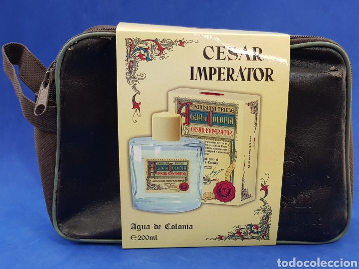 Miniaturas de perfumes antiguos: Cesar Imperator ,neceser con Colonia 200ml - Foto 1