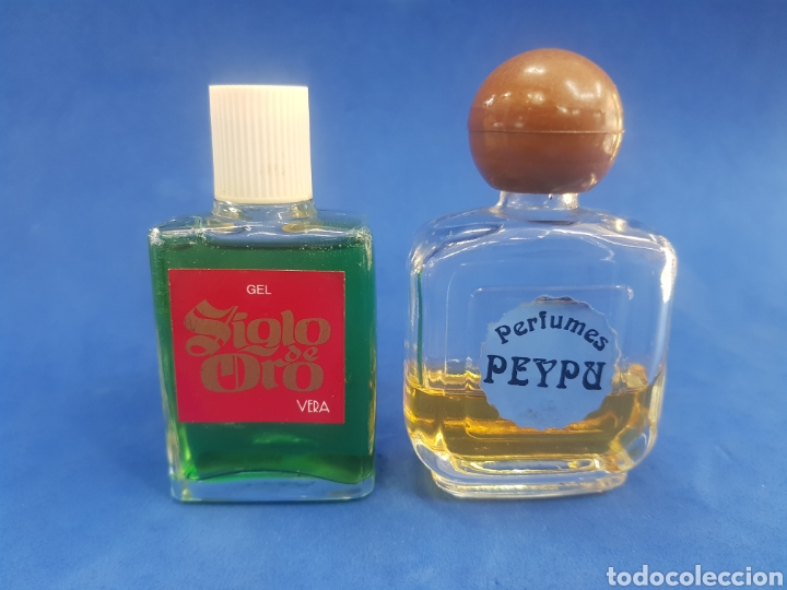 &Eacute;chantillons de parfums anciens: Lote frasco de perfume Peypu y frasco de gel de ba&ntilde;o Siglo de Oro