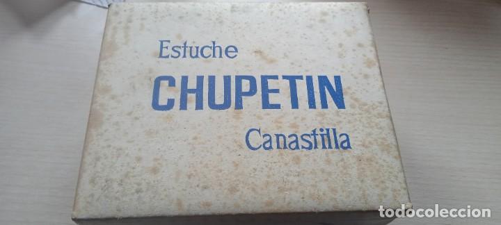 Miniaturas de perfumes antigos: Estuche chupet&iacute;n canastilla