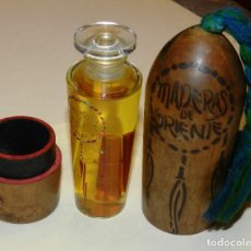 Miniaturas de perfumes antiguos: ANTIGUO PERFUME MADERAS DE ORIENTE, MYRURGIA - ESTUCHE DE MADERA Y CON TODO EL PERFUME, MEDIDAS DEL. Lote 322242643