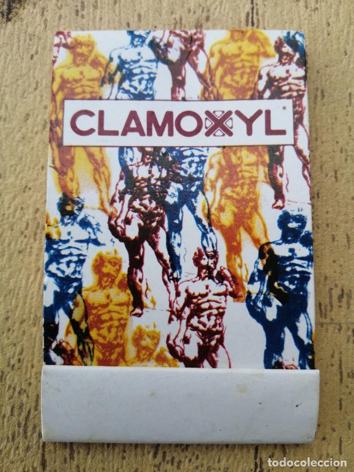 Miniatures of antique perfumes: Jab&oacute;n de bolsillo, propaganda Clamoxil