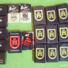 Miniaturas de perfumes antiguos: LOTE DE 21 PASTILLAS DE JABÓN PEQUEÑAS DE HOTEL. Lote 325301628