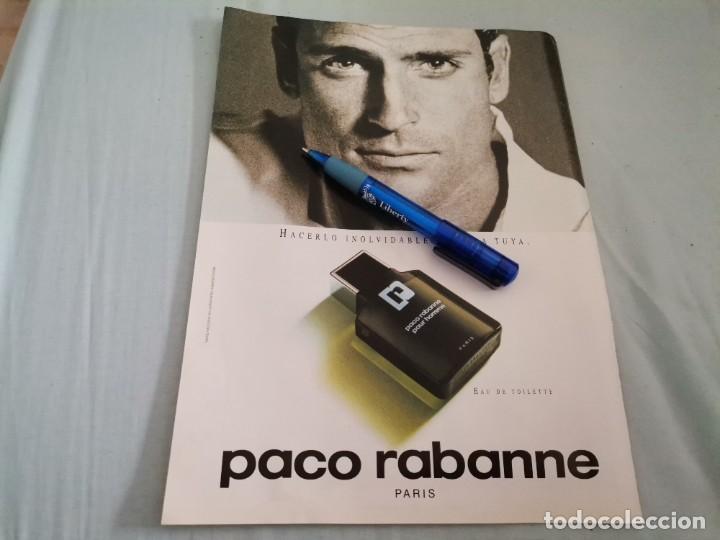 Miniatures of antique perfumes: PACO RABANNE PAR&Iacute;S PERFUME COLONIA HOMBRE ANUNCIO PUBLICIDAD REVISTA 1992