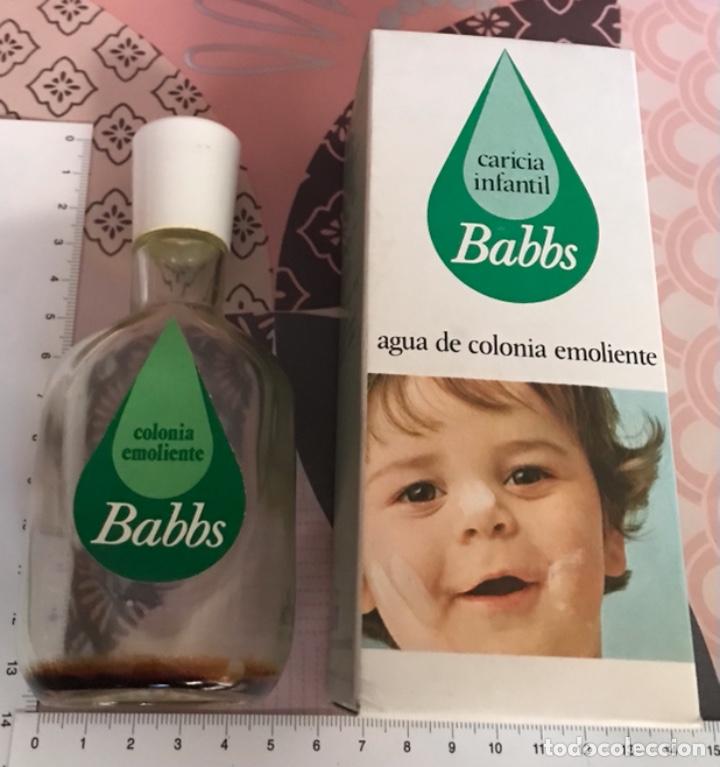 Miniaturas de perfumes antigos: CA 63 PERFUME COLONIA EAU COLOGNE TOILETTE BABBS EMOLIENTE M&Aacute;S S. A. 1/8 l. VAC&Iacute;O