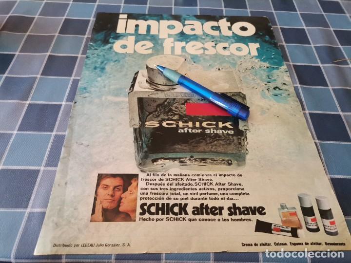 Miniaturen von alten Parf&uuml;men: SCHICK AFTER SHAVE ANUNCIO PUBLICIDAD REVISTA 1971 ESPECIAL PARA ENMARCAR