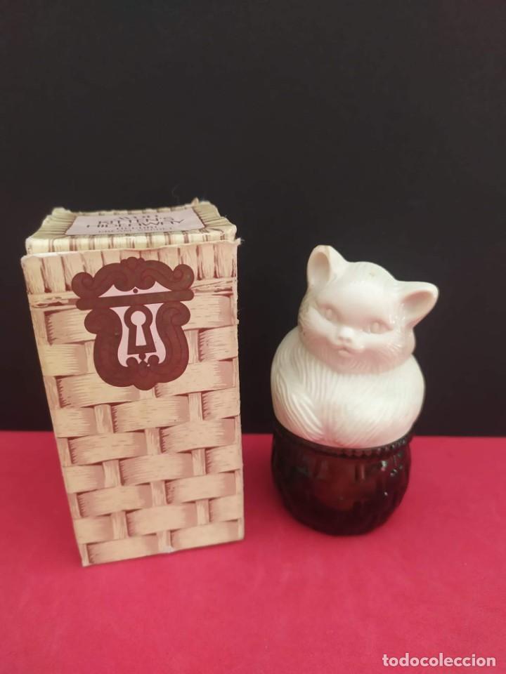&Eacute;chantillons de parfums anciens: figura tarro frasco de cristal crema gato de avon a&ntilde;os 80 vintage