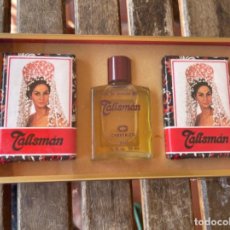 Miniaturas de perfumes antiguos: ESTUCHE CON COLONIA,PERFUME Y PASTILLA DE JABÓN TALISMÁN CABRERIZO. Lote 338744423