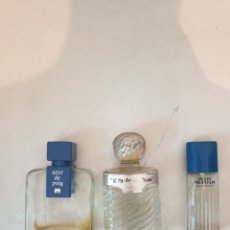 Miniaturas de perfumes antiguos: TRES BOTELLAS AZUU DE PUIG, EAU DE ROCHES Y AGUA PROFUNDA