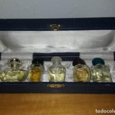 Miniaturas de perfumes antiguos: ESTUCHE DE 5 MINIATURAS DE PERFUMES ANTIGUOS CON CONTENIDO.. Lote 346586333