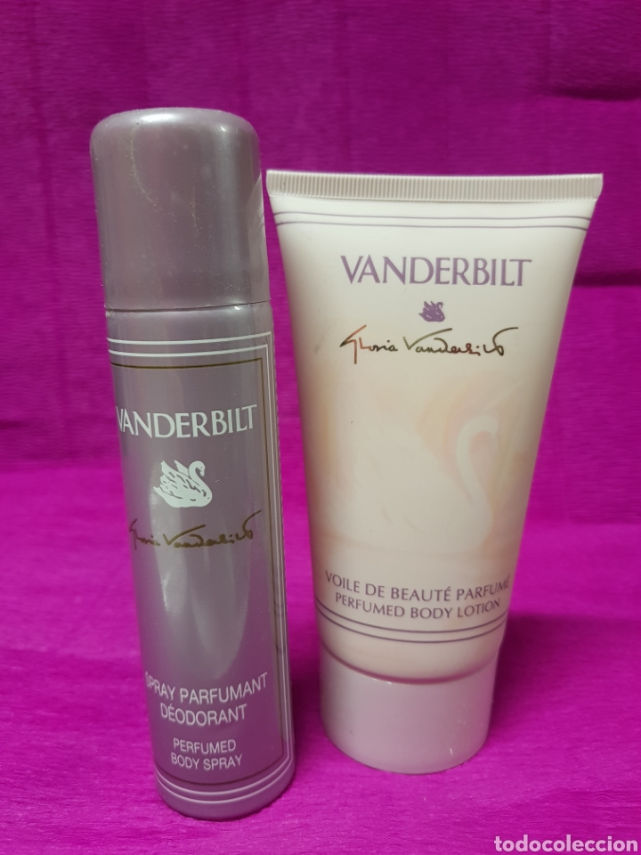 Miniature di profumi antiche: Lote Vanderbilt, desodorante spray, crema hidratante corporal