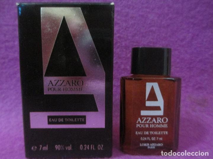 &Eacute;chantillons de parfums anciens: MINIATURA DE PERFUME AZZARO POUR HOMME EAU DE TOILETTE 7 ML CON CAJA LLENA