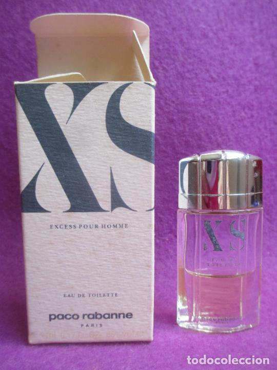 Miniaturas de perfumes antigos: MINIATURA DE PERFUME PACO RABANNE XS EXCESS POUR HOMME EAU DE TOILETTE 5 ML CON CAJA
