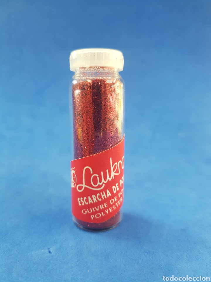 Miniaturen von alten Parf&uuml;men: Laukrom escarcha de poli&eacute;ster color rubio, 8grs, a&ntilde;os 1980