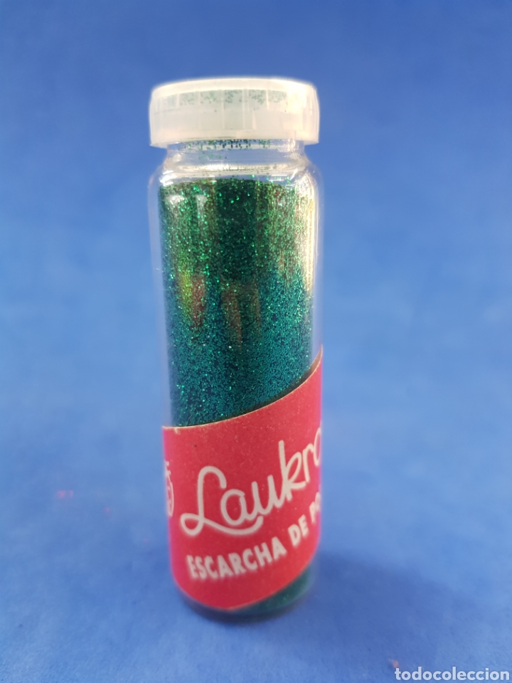 Miniaturen von alten Parf&uuml;men: Laukrom escarcha de poli&eacute;ster verde, 8grs ,a&ntilde;os 1980