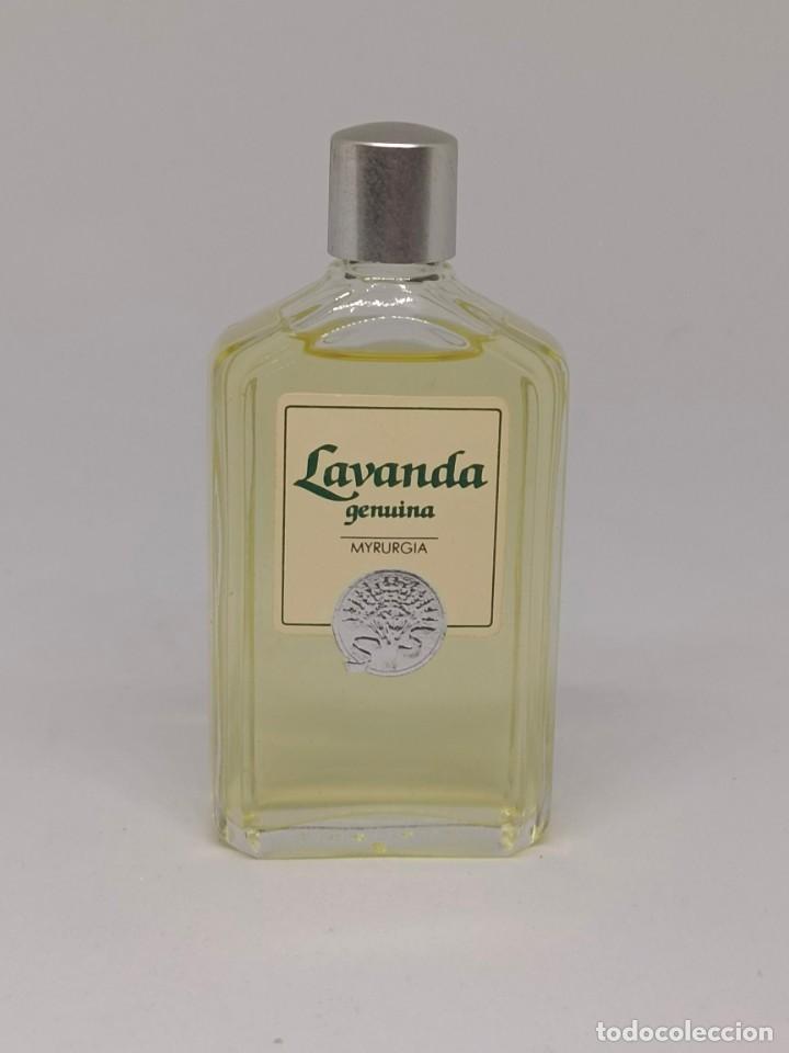 Miniaturas de perfumes antigos: Perfume Myrurgia Lavanda Genuina 30ml + pa&ntilde;uelos