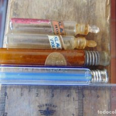 Miniaturas de perfumes antiguos: 4 PEQUEÑOS PERFUMEROS DE BOLSO PERFUME EN CRISTAL