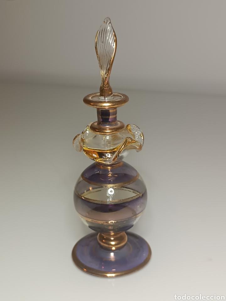 Miniaturas de perfumes antiguos: Perfumero cristal soplado - Foto 3