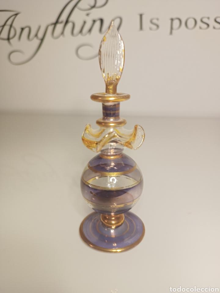 Miniaturas de perfumes antiguos: Perfumero cristal soplado - Foto 1