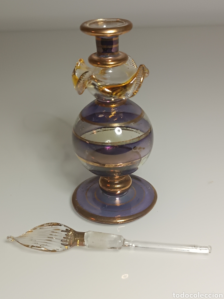 Miniaturas de perfumes antiguos: Perfumero cristal soplado - Foto 2