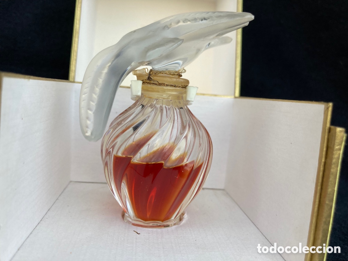 Miniature di profumi antiche: Antiguo perfume NINA RICCI. L&rsquo; Air du Temps. Cristal Lalique. Precintada. 15ml. A&ntilde;os 40.