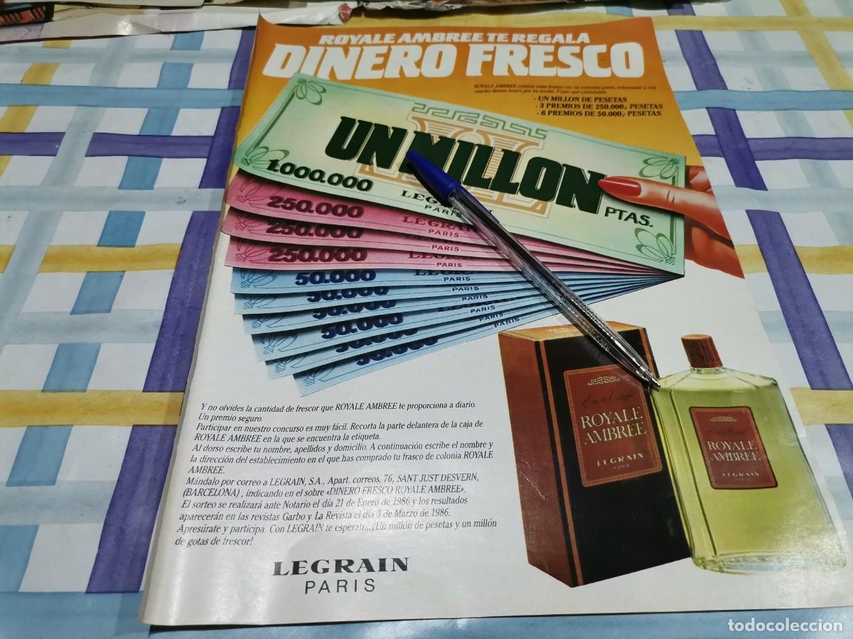 Miniatures of antique perfumes: PERFUME COLONIA HOMBRE ROYAL AMBREE LEGRAIN REVERSO C&Aacute;MARA FOTOS KODAK ANUNCIO REVISTA 1985