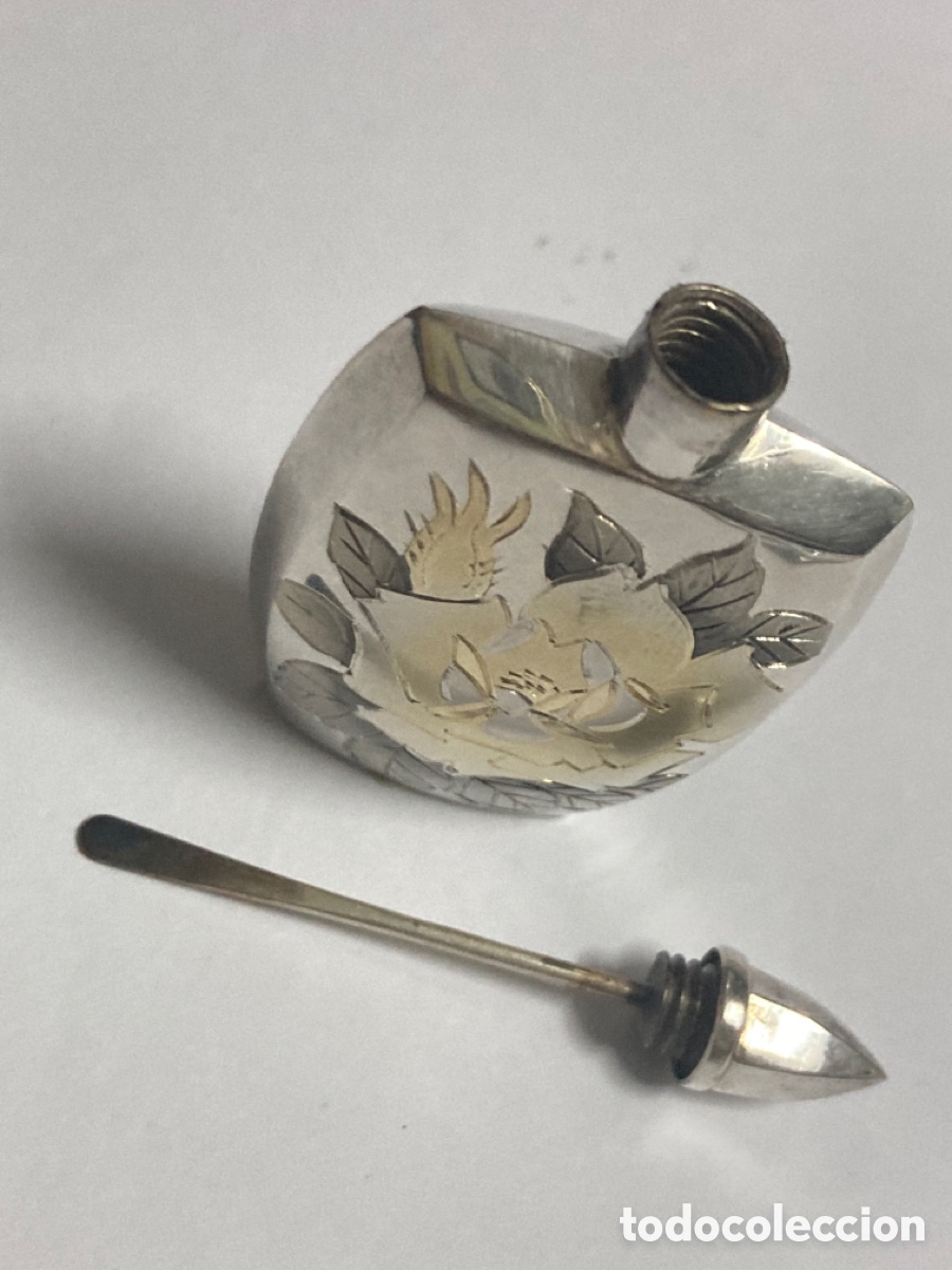 Miniaturas de perfumes antiguos: Perfumero de plata - Foto 8