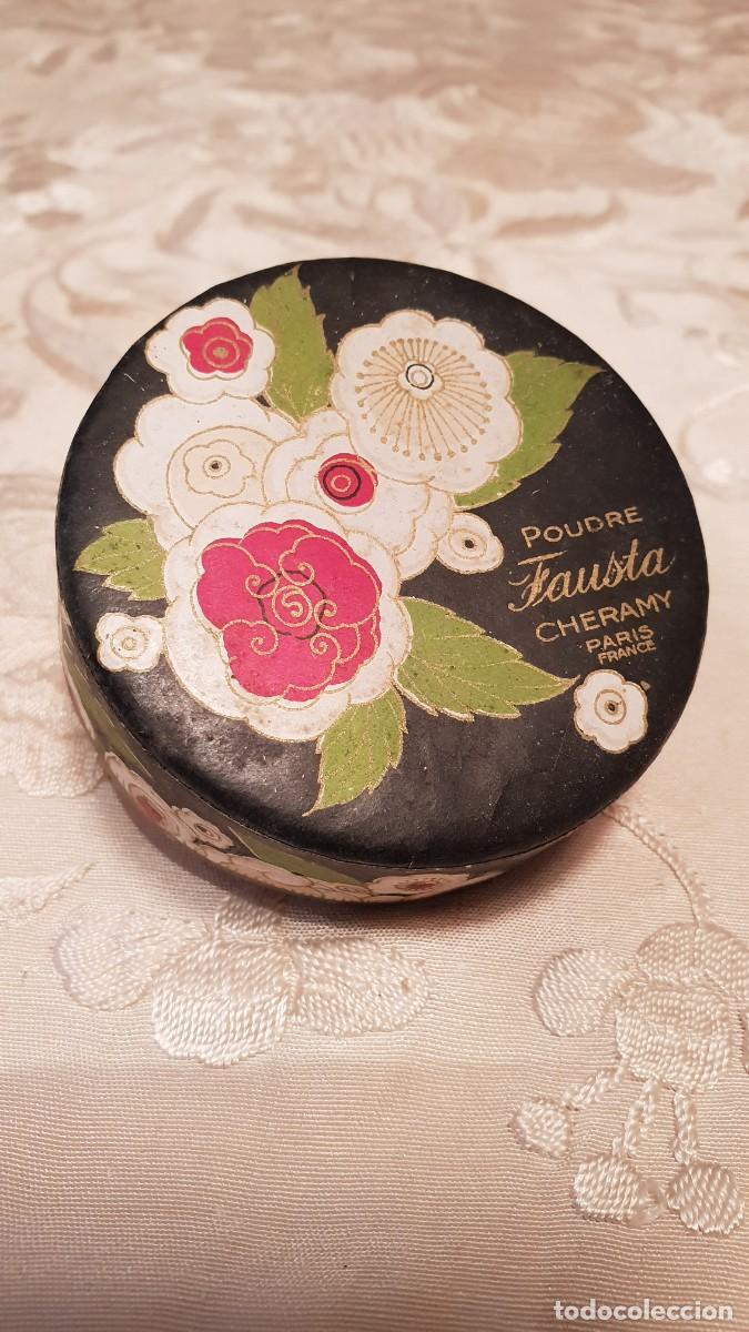 Miniaturas de perfumes antiguos: CAJA DE POLVOS FAUSTA de CHERAMY - Foto 1