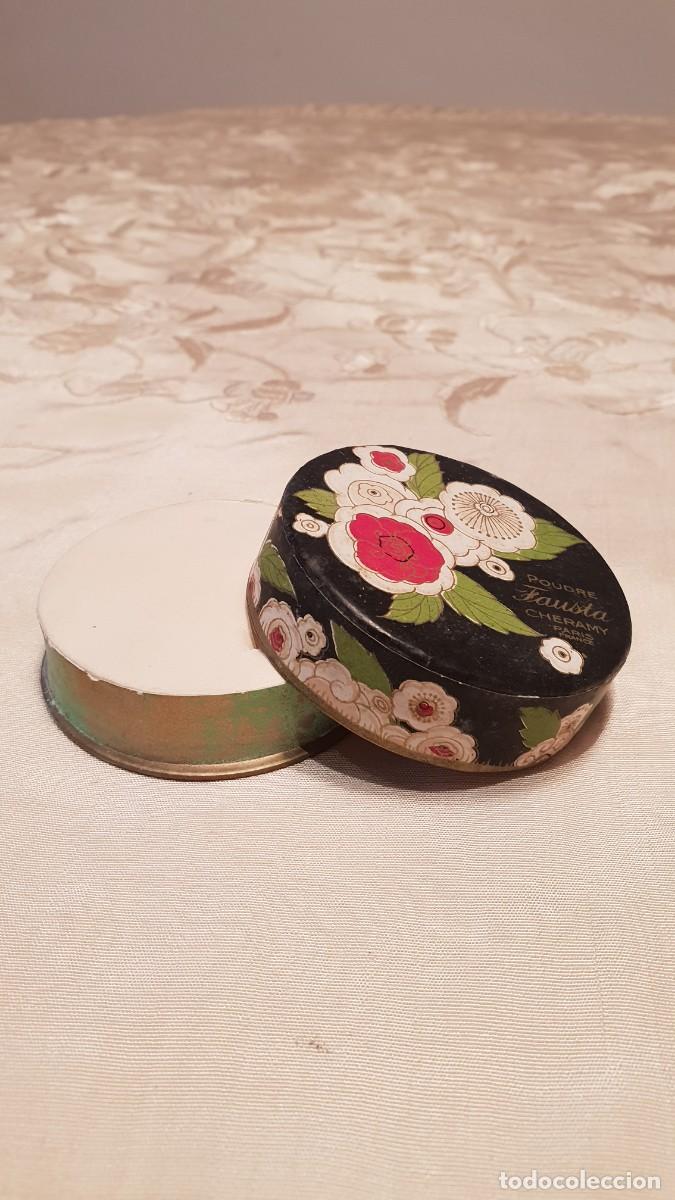 Miniaturas de perfumes antiguos: CAJA DE POLVOS FAUSTA de CHERAMY - Foto 3